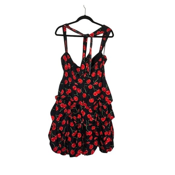 Torrid Dress 12 Black Skater Cherry Retro Pinup Fairy Goth Whimsical Punk - Picture 11 of 16